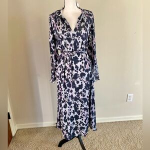 Cloth & Stone Black and Purple Long Sleeve Dress